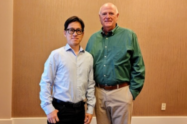 Leander Yu, CEO et cofondateur de Graid technology, avec son SVP & GM Americas & EMEA,Tom Paquette. (Crdit S.L.)